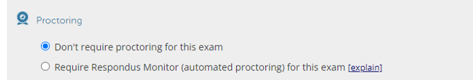 proctoring settings