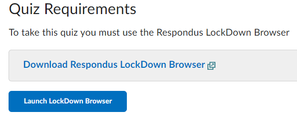 requires respondus lockdown browser download