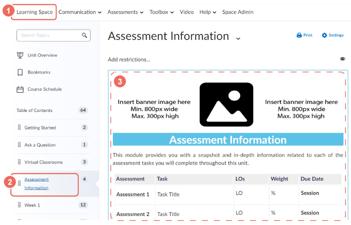 Access assessment information module