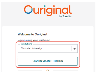 sign in using your institution