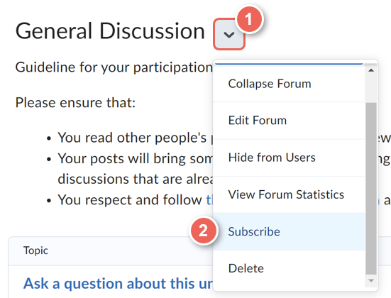 subcribe to a forum