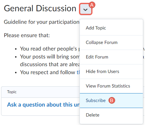 subscribe to discussion forum