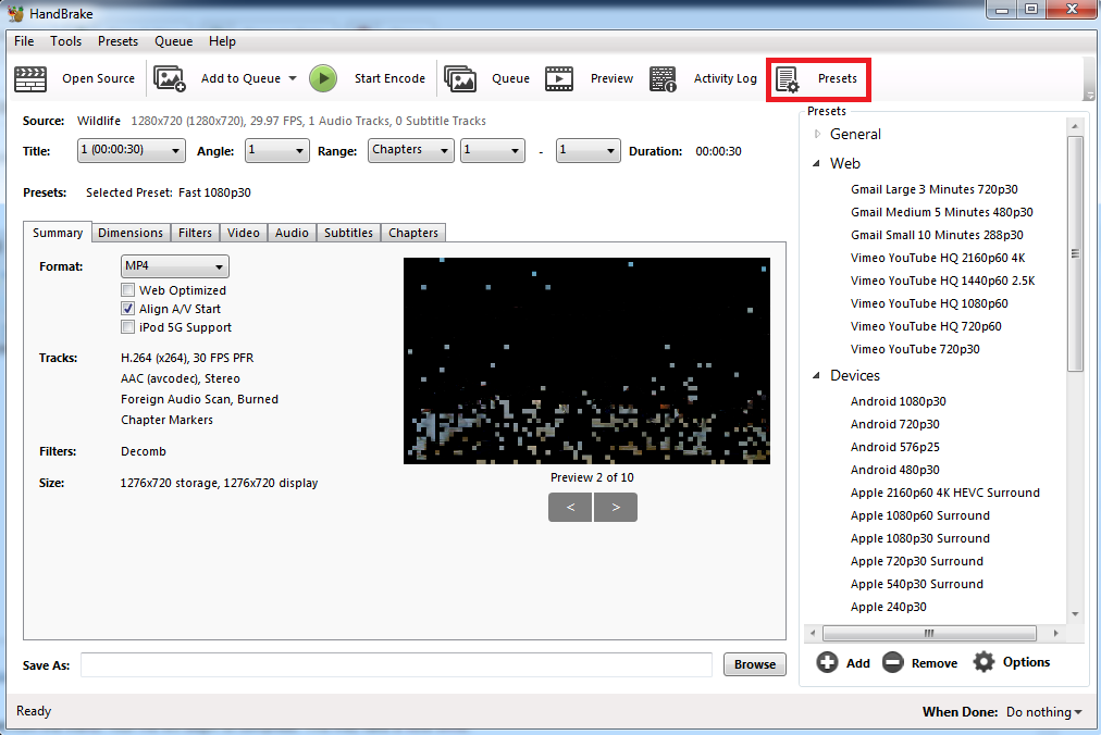 how to compress video for email using handbrake
