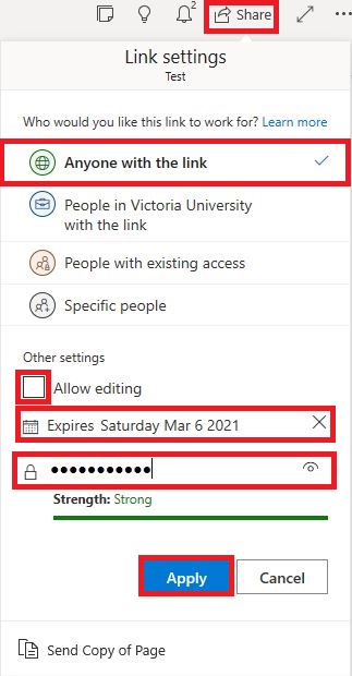 Set Share Options and Expiration Date