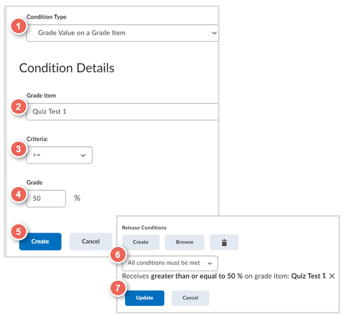 set module release conditions