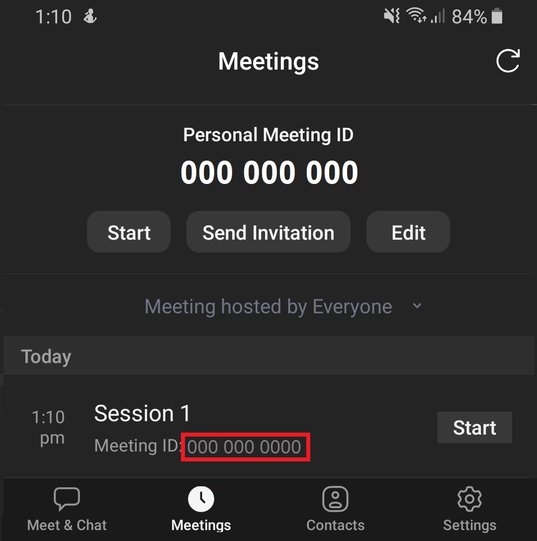 Copy Meeting ID
