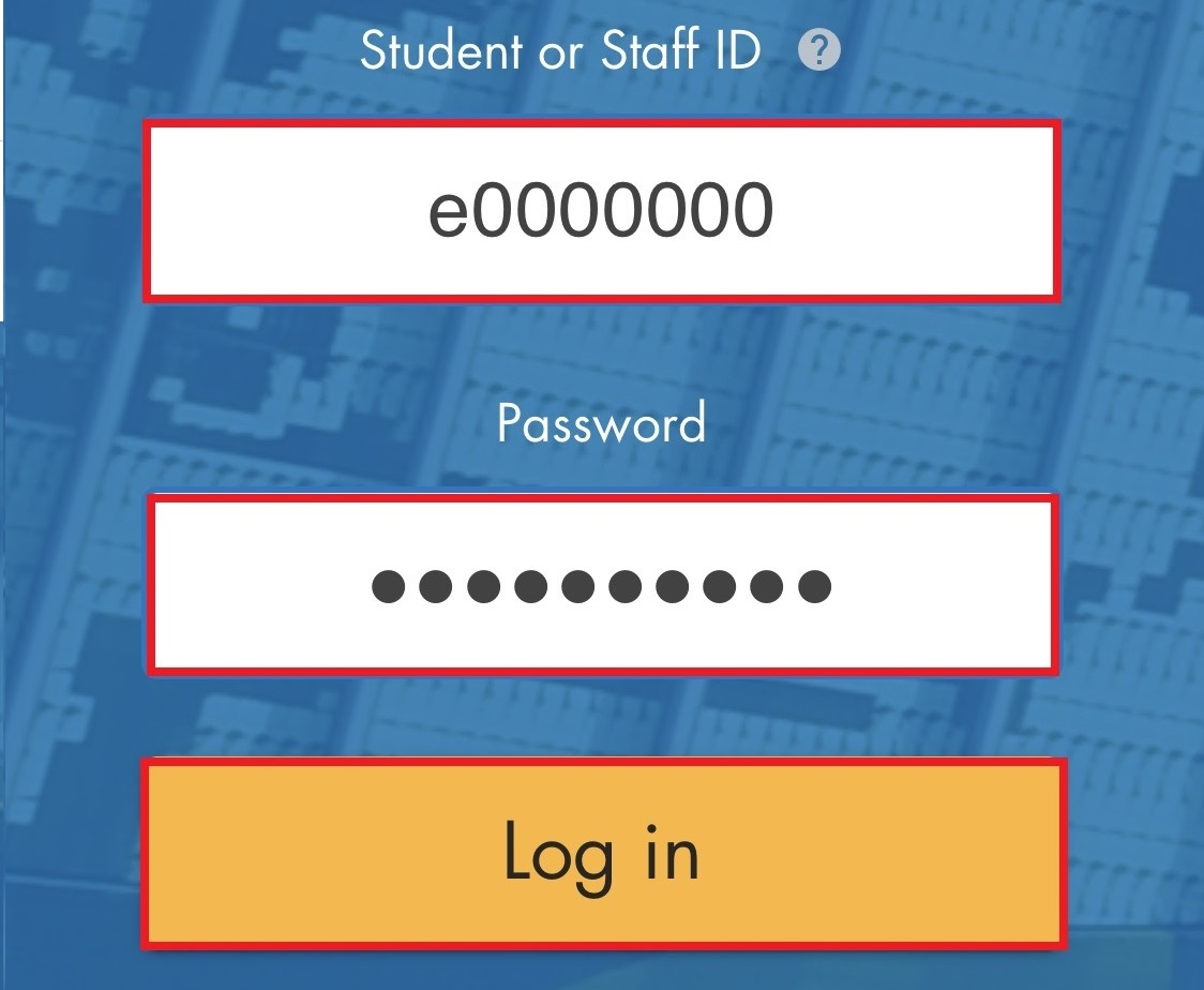 Log into VU with your Staff ID and Password then select Login