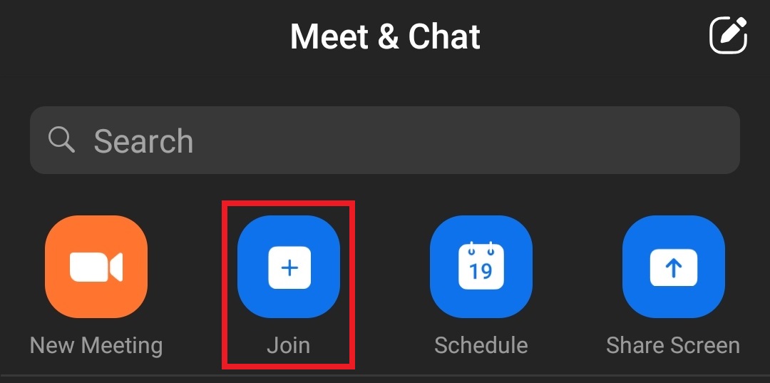 Select Join on the Meet Chat Page