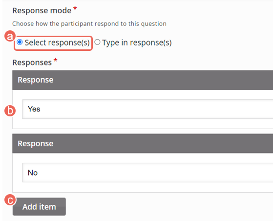 wordcloud select response mode