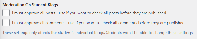 4.1 moderation on student blogs