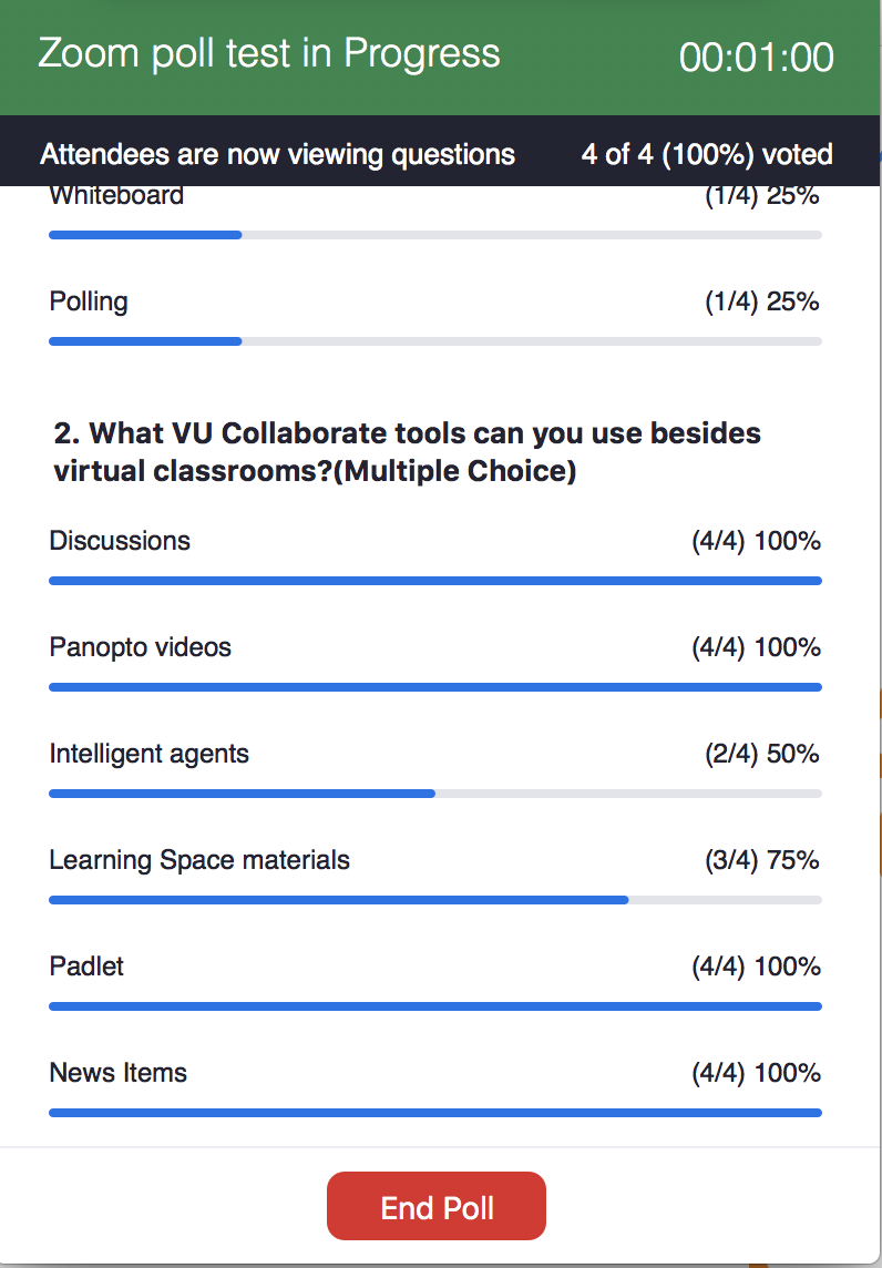 Creating a poll in a Zoom classroom