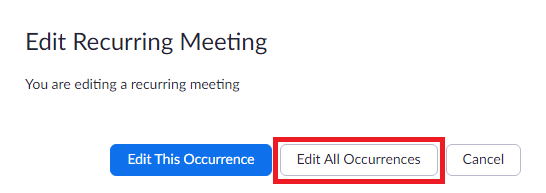 Having multiple sessions will cause the following pop-up window to open, make sure to select edit all Occurrences