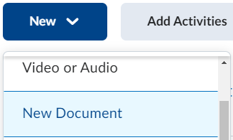 click new, then select new document