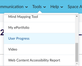 access user progress from tools on the nav bar