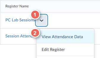 from the attendance menu select view attendance data