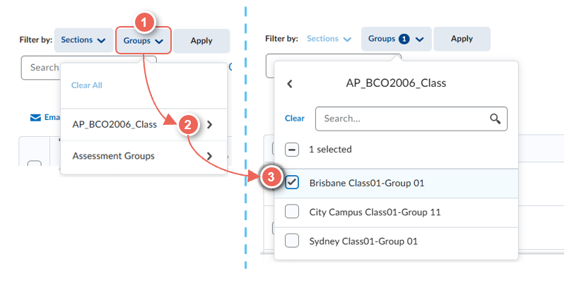 filter by class group