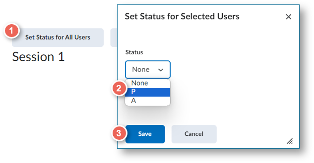 select all students and select status