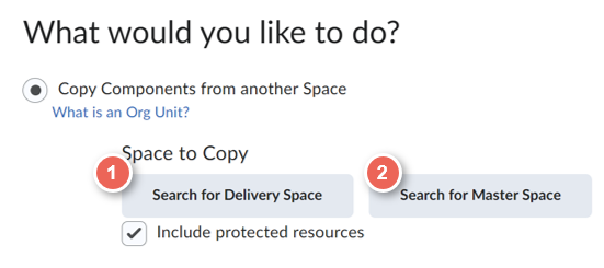 search for delivery or master space options