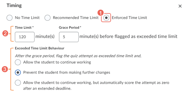 qz enforced time limit setting