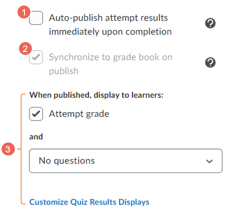 qz evaluation and feedback settings