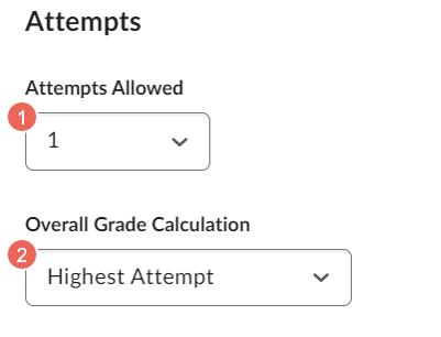 qz select attempt allowed and grade calculation