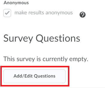 Add edit questions into survey