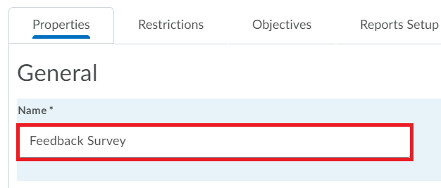 Add title for survey