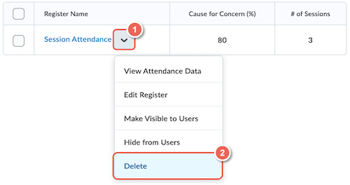 Deleting a Register