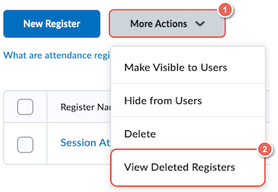 Restoring a Deleted Register