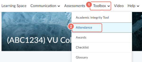 Access attendance from the toolbox