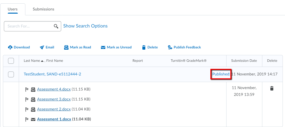 Retracting Published Feedback in VU Collaborate