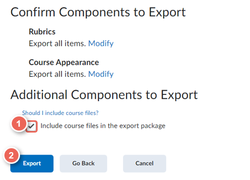 confirm export