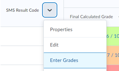 result code enter grades