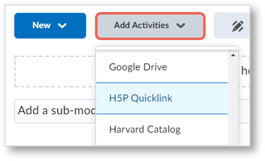 access h5p quicklink