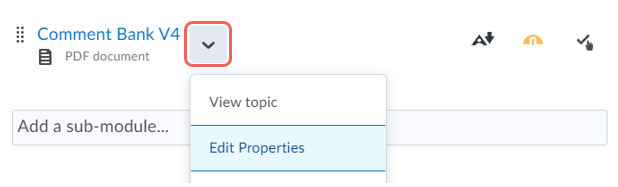 From an items context menu select edit properties