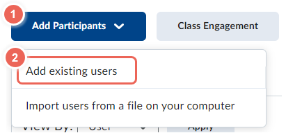 select to add existing users