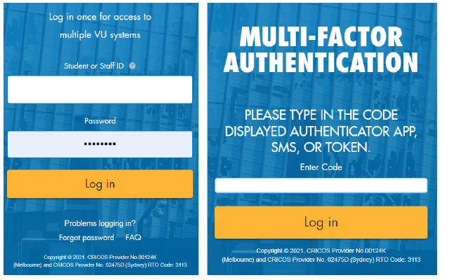 login windows, id and password and multi-factor authentication