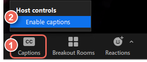 enable captions
