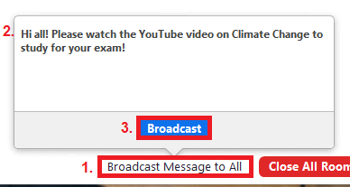 Select Broadcast Message to All to wrtie a message select Broadcast to post