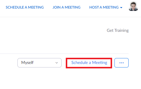 Select Schedule a Meeting
