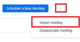 Select the three dots and then select Import Meeting