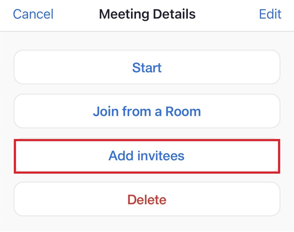 Select the Add invitees button