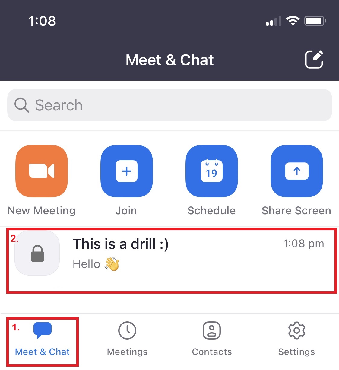 Select your Group Chat to begin messaging